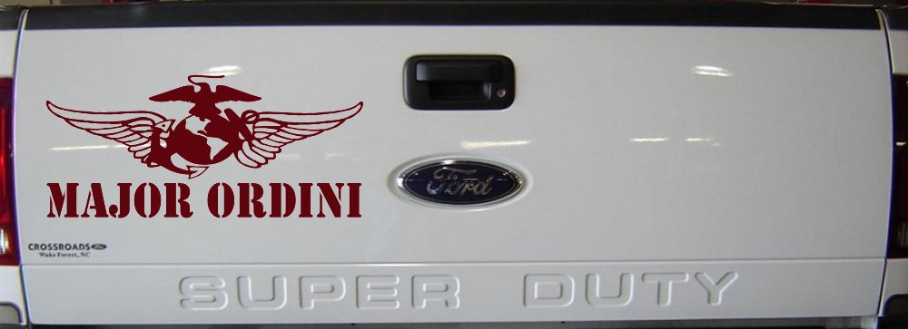 USMC Major Ordini Military Car or Truck Window Decal Sticker (Purple Red)