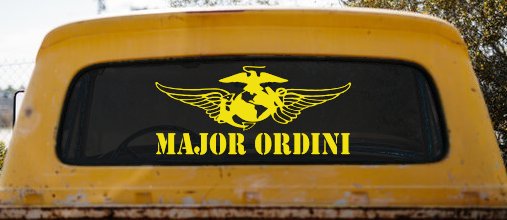 USMC Major Ordini Military Car or Truck Window Decal Sticker