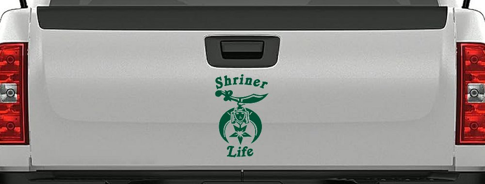 Shriner Life Car or Truck Window Decal Sticker (Dark Green)