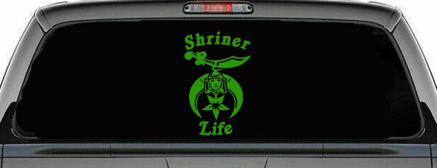 Shriner Life Car or Truck Window Decal Sticker (Lime)