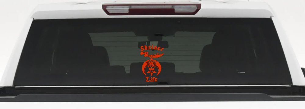 Shriner Life Car or Truck Window Decal Sticker (Orange Red)