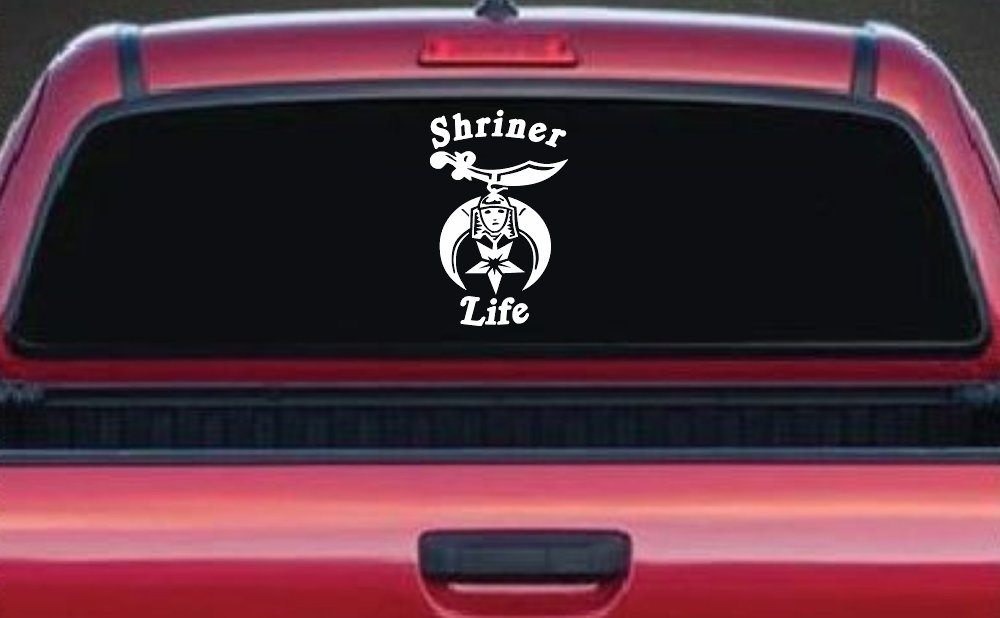 Shriner Life Car or Truck Window Decal Sticker (White)