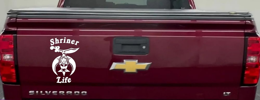 Shriner Life Car or Truck Window Decal Sticker (White)