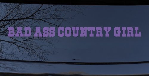 Bad Ass Country Girl Car or Truck Window Vinyl Decal Sticker (Purple)