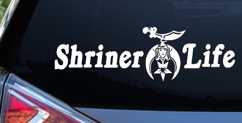 Shriner Life Car or Truck Window Decal Sticker (White)