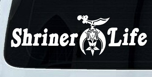 Shriner Life Car or Truck Window Decal Sticker (White)