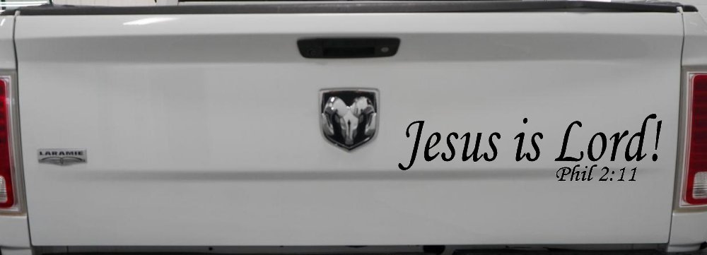 Jesus Is Lord Philippians 2:11 Christian Car or Truck Window Decal Sticker (Black)