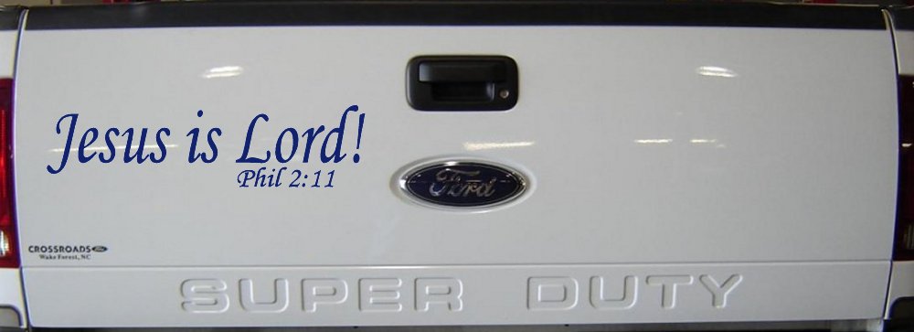 Jesus Is Lord Philippians 2:11 Christian Car or Truck Window Decal Sticker (Navy)