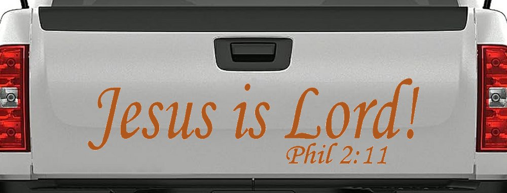 Jesus Is Lord Philippians 2:11 Christian Car or Truck Window Decal Sticker (Nut Brown)