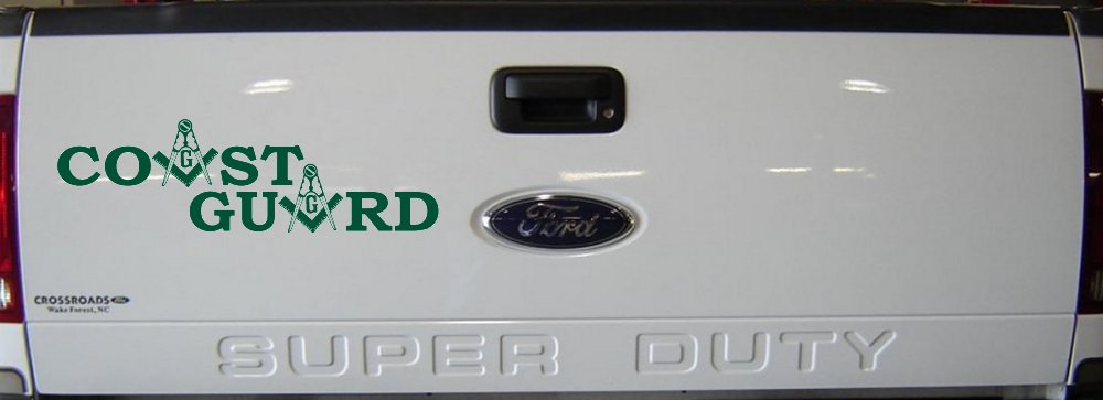 Coast Guard Masonic Freemason Masonic Military Car or Truck Window Vinyl Decal Sticker (Dark Green)