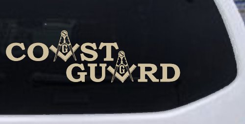 Coast Guard Masonic Freemason Masonic Military Car or Truck Window Decal Sticker