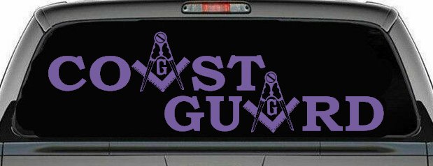 Coast Guard Masonic Freemason Masonic Military Car or Truck Window Decal Sticker
