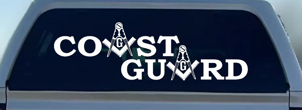 Coast Guard Masonic Freemason Masonic Military Car or Truck Window Decal Sticker