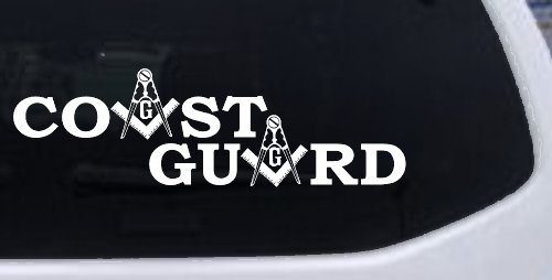 Coast Guard Masonic Freemason Masonic Military Car or Truck Window Decal Sticker