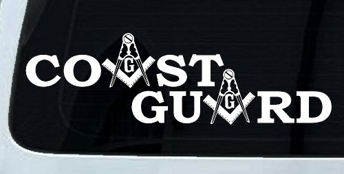 Coast Guard Masonic Freemason Masonic Military Car or Truck Window Decal Sticker