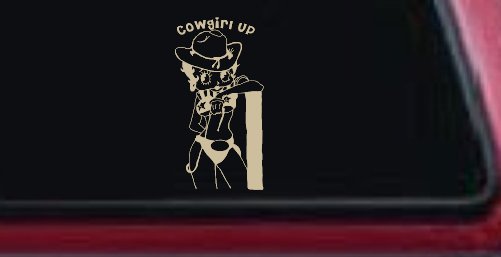 Cowgirl Up Betty Boop Country Car or Truck Window Decal Sticker
