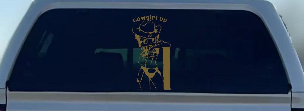 Cowgirl Up Betty Boop Country Car or Truck Window Decal Sticker