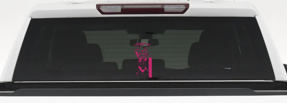 Cowgirl Up Betty Boop Country Car or Truck Window Decal Sticker (Hot Pink)