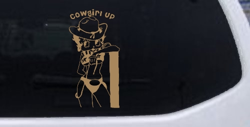 Cowgirl Up Betty Boop Country Car or Truck Window Decal Sticker