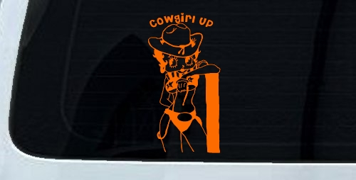 Cowgirl Up Betty Boop Country Car or Truck Window Decal Sticker