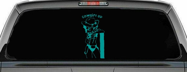 Cowgirl Up Betty Boop Country Car or Truck Window Decal Sticker