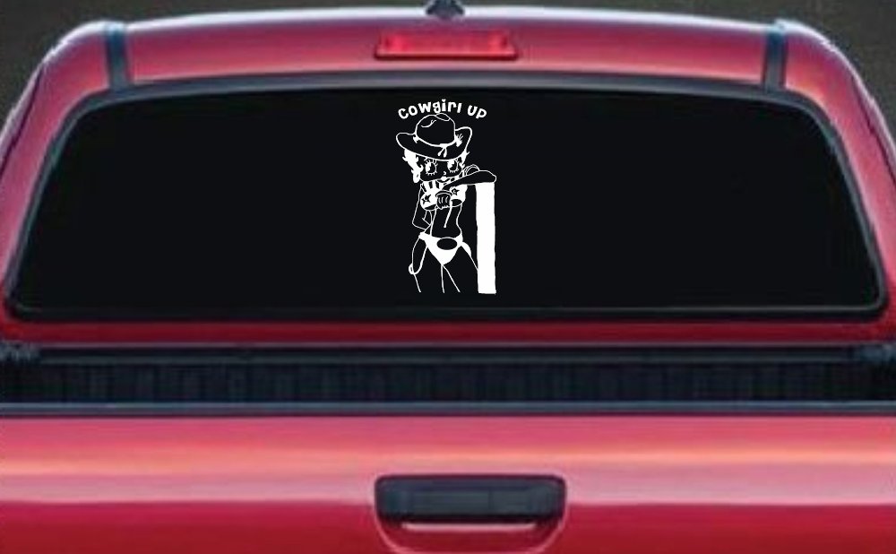 Cowgirl Up Betty Boop Country Car or Truck Window Decal Sticker