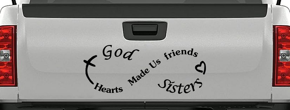 God Made Us Sisters Infinity Christian Car or Truck Window Decal Sticker
