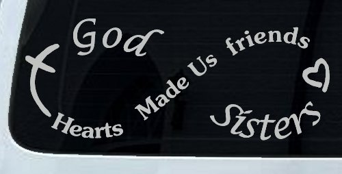 God Made Us Sisters Infinity Christian Car or Truck Window Decal Sticker