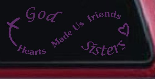 God Made Us Sisters Infinity Christian Car or Truck Window Vinyl Decal Sticker (Violet)