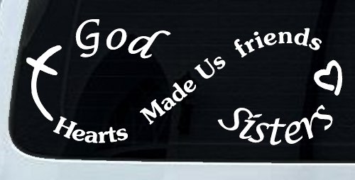 God Made Us Sisters Infinity Christian Car or Truck Window Decal Sticker