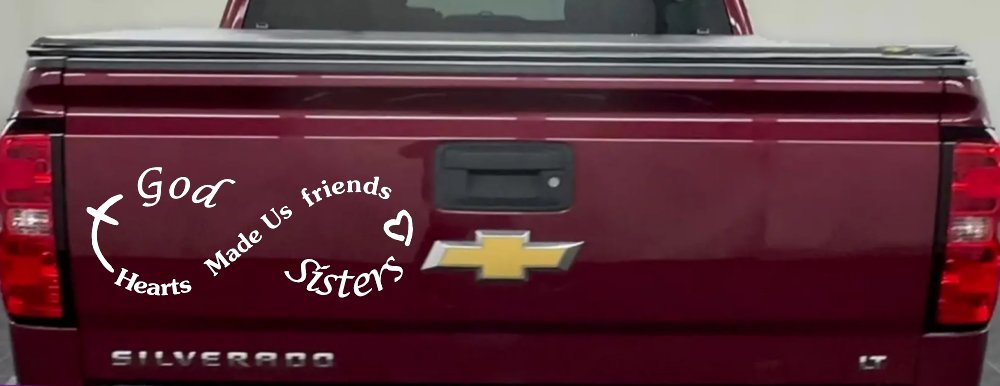 God Made Us Sisters Infinity Christian Car or Truck Window Decal Sticker