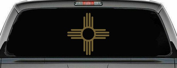 Native American Indian Sun Western Car or Truck Window Decal Sticker (Gold)