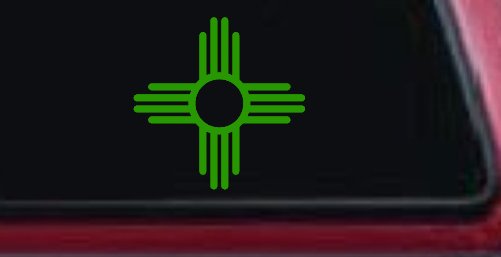 Native American Indian Sun Western Car or Truck Window Decal Sticker (Lime)