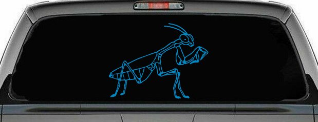 Praying Mantis Animals Car or Truck Window Decal Sticker (Blue)