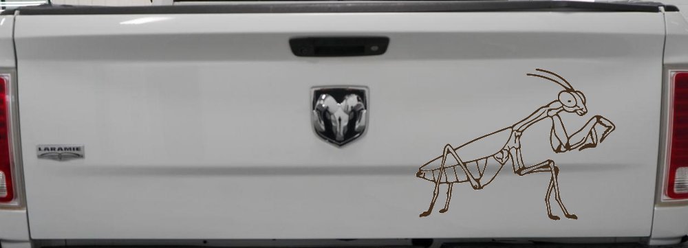 Praying Mantis Animals Car or Truck Window Decal Sticker (Brown)