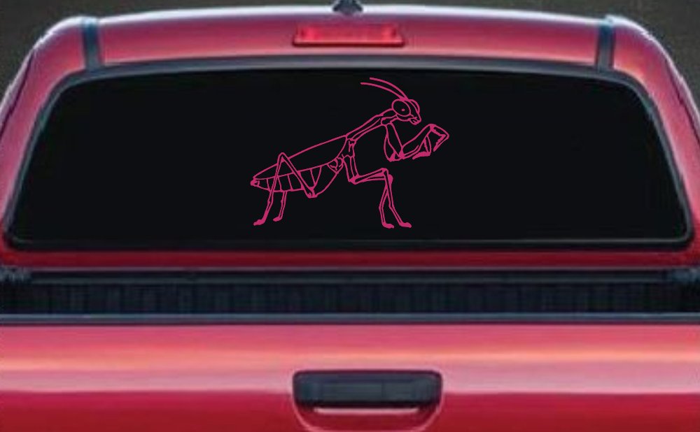 Praying Mantis Animals Car or Truck Window Decal Sticker (Hot Pink)
