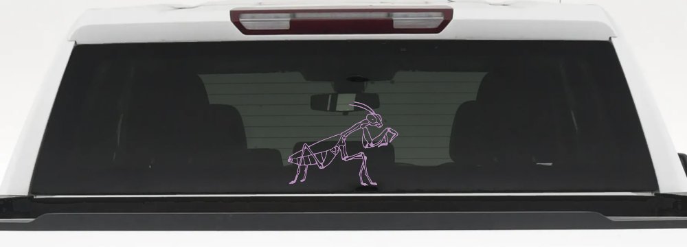 Praying Mantis Animals Car or Truck Window Decal Sticker (Lilac)