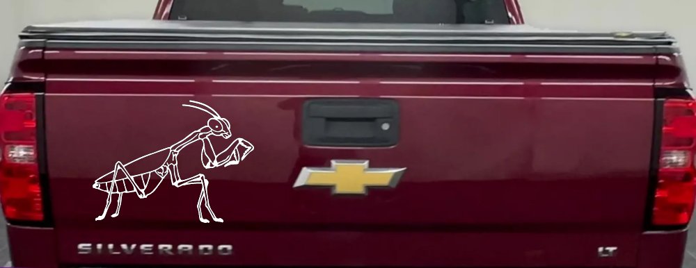Praying Mantis Animals Car or Truck Window Decal Sticker (White)