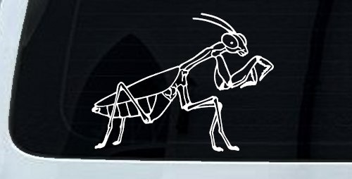 Praying Mantis Animals Car or Truck Window Decal Sticker (White)