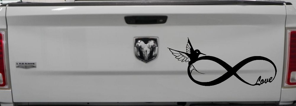 Hummingbird Love Infinity Girlie Car or Truck Window Decal Sticker