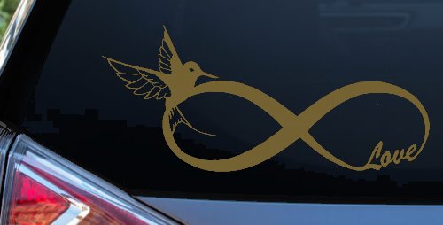 Hummingbird Love Infinity Girlie Car or Truck Window Decal Sticker