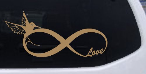 Hummingbird Love Infinity Girlie Car or Truck Window Decal Sticker