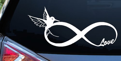 Hummingbird Love Infinity Girlie Car or Truck Window Decal Sticker