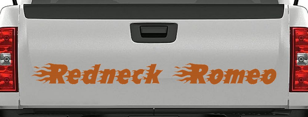 Redneck Romeo Country Car or Truck Window Decal Sticker (Nut Brown)