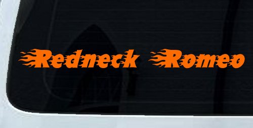 Redneck Romeo Country Car or Truck Window Vinyl Decal Sticker (Orange)