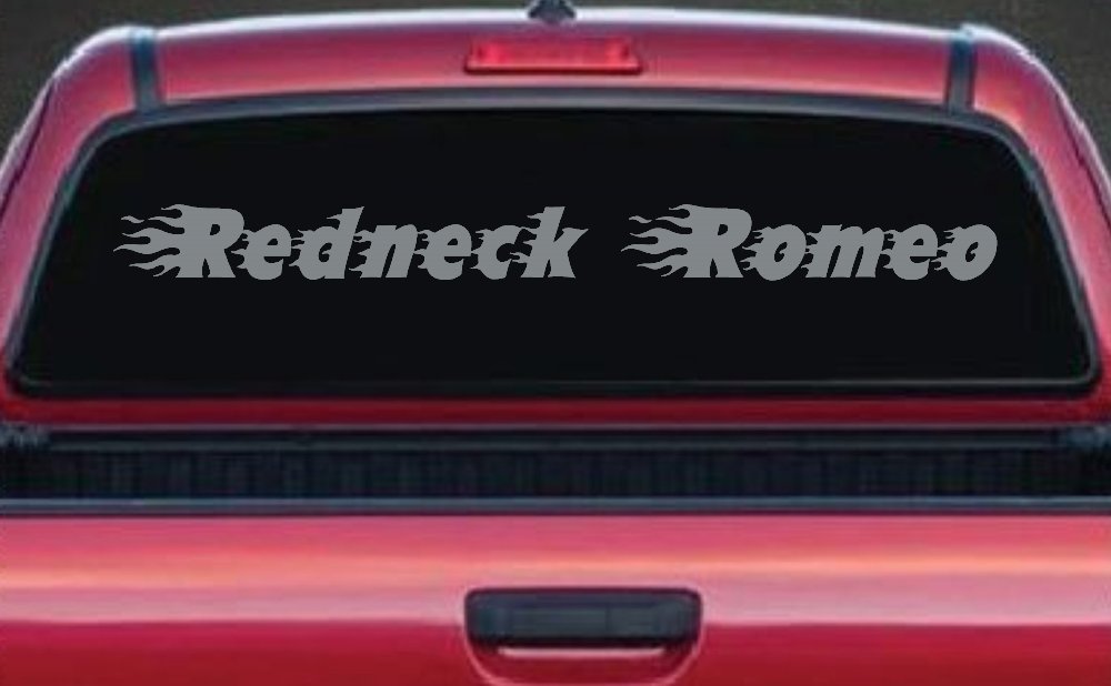 Redneck Romeo Country Car or Truck Window Vinyl Decal Sticker (Telegrey)