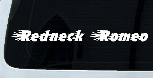 Redneck Romeo Country Car or Truck Window Vinyl Decal Sticker (White)