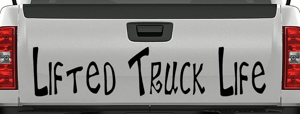 Lifted Truck Life Off Road Car or Truck Window Decal Sticker (Black)