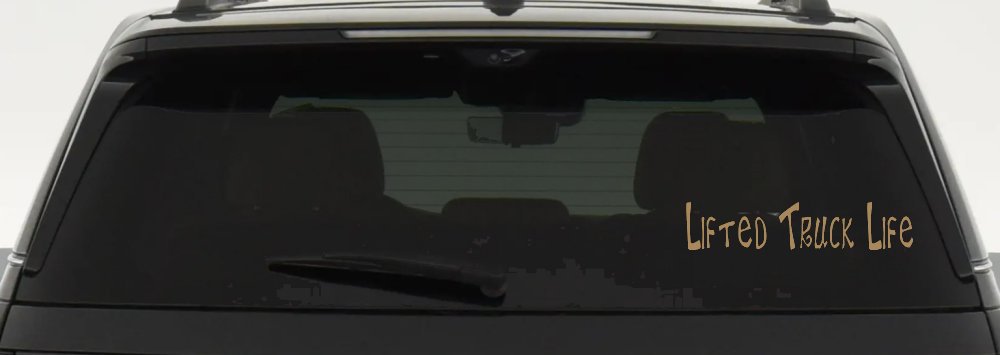 Lifted Truck Life Off Road Car or Truck Window Decal Sticker (Light Brown)