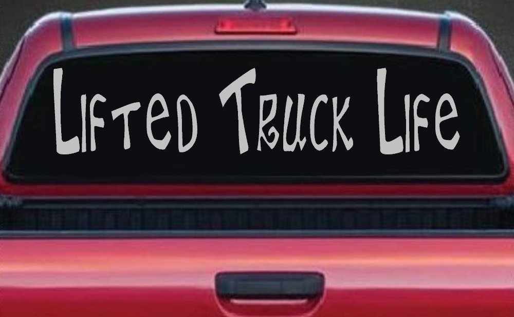 Lifted Truck Life Off Road Car or Truck Window Decal Sticker (Light Gray)